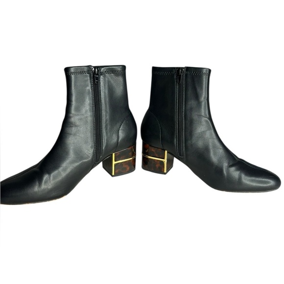 Chico's Tort Heel Black Boots Black Cheetah Size 8M - Picture 7 of 14